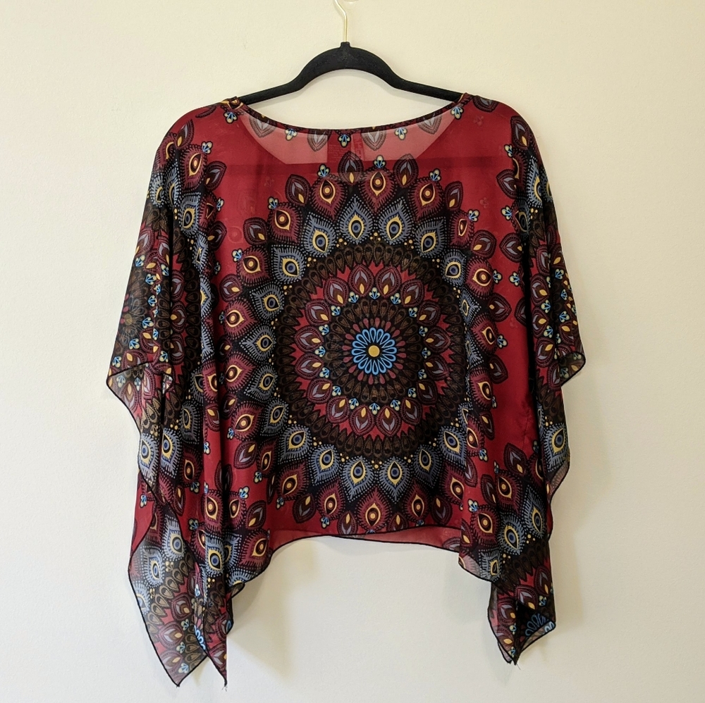 Fire Los Angeles Chiffon Kimono Top, Small - Picture 4 of 5